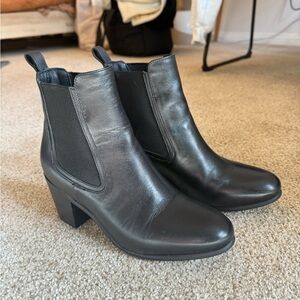 Black Leather Ankle Boots